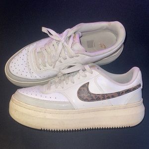 Women's White NIKE Comfort Insole Court Vision Alta Sneakers